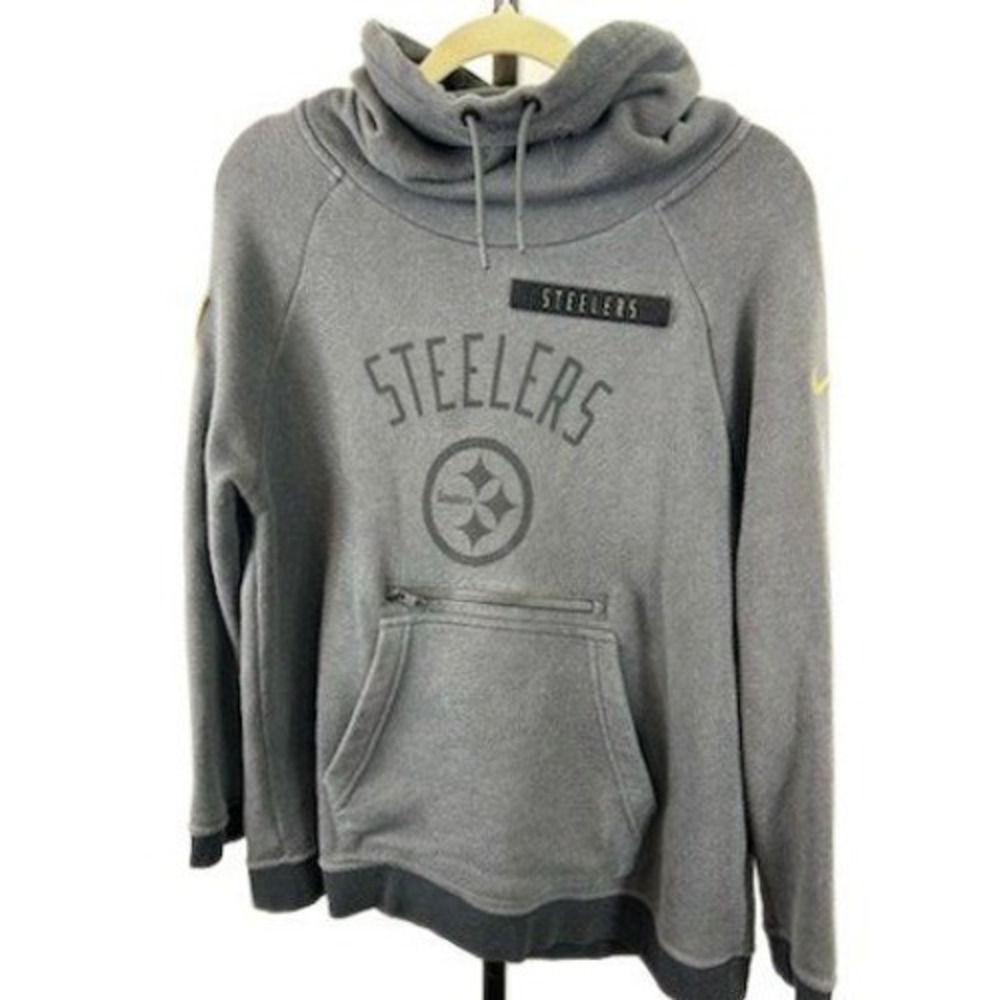 Nike Pittsburgh Steelers Men's Size Medium Gray NFL Hoodie Sweatshirt